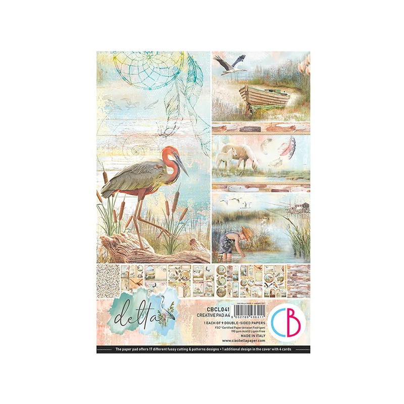Sada scrapbookových papierov Ciao Bella, A4, 9 listov - Delta Creative Pad