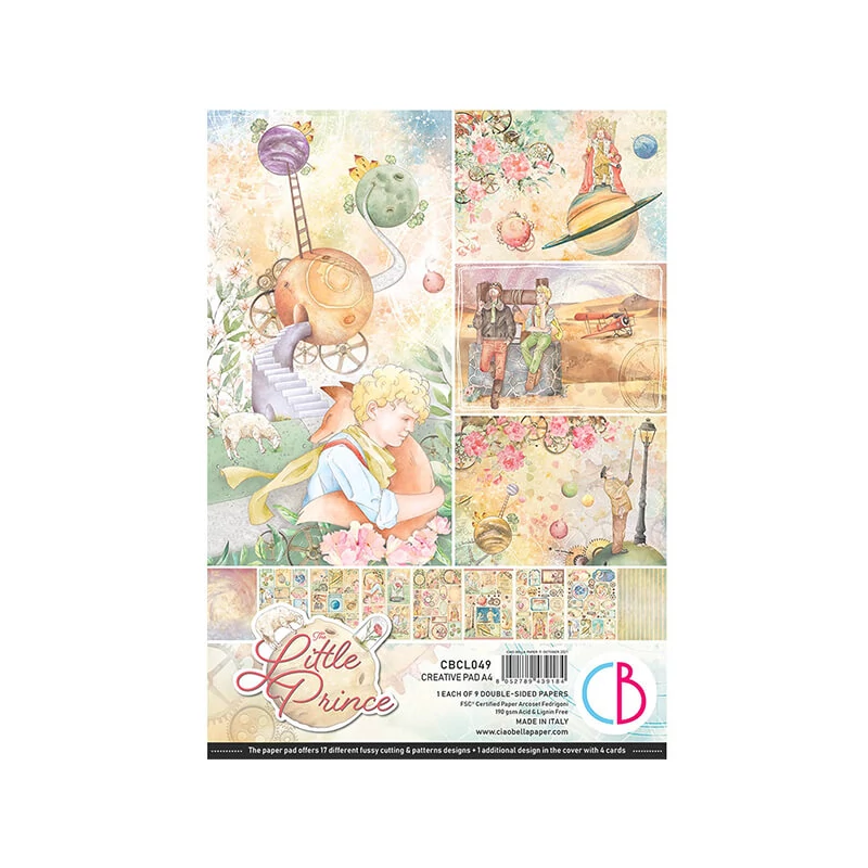 Sada scrapbookových papierov Ciao Bella, A4, 9 listov - The Little Prince Creative Pad