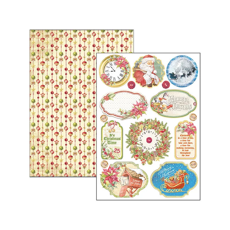 Sada scrapbookových papierov Ciao Bella, A4, 9 listov - Dear Santa Creative Pad