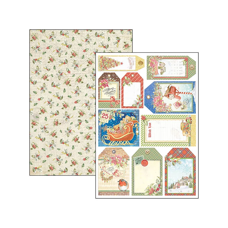 Sada scrapbookových papierov Ciao Bella, A4, 9 listov - Dear Santa Creative Pad