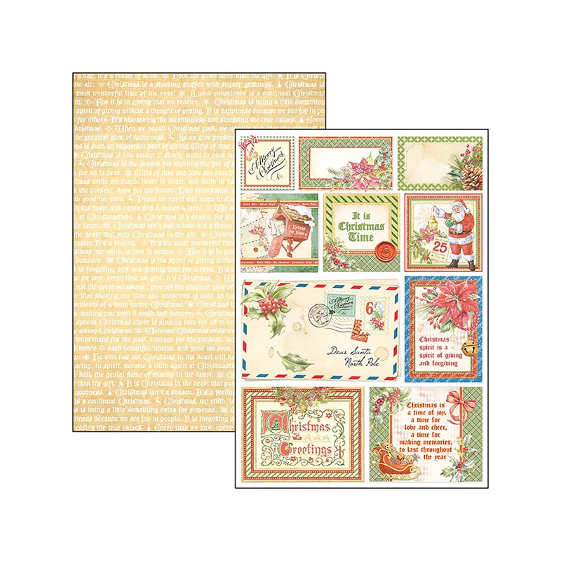 Sada scrapbookových papierov Ciao Bella, A4, 9 listov - Dear Santa Creative Pad