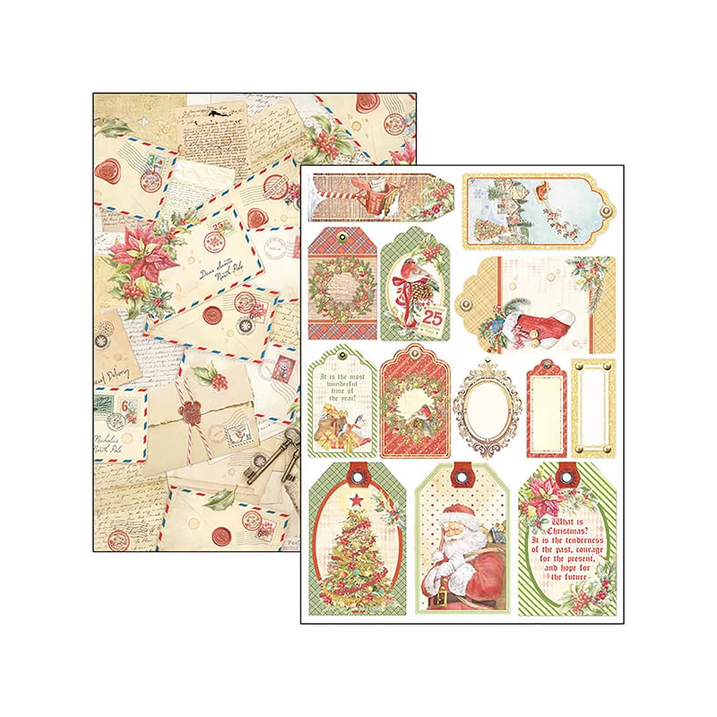 Sada scrapbookových papierov Ciao Bella, A4, 9 listov - Dear Santa Creative Pad