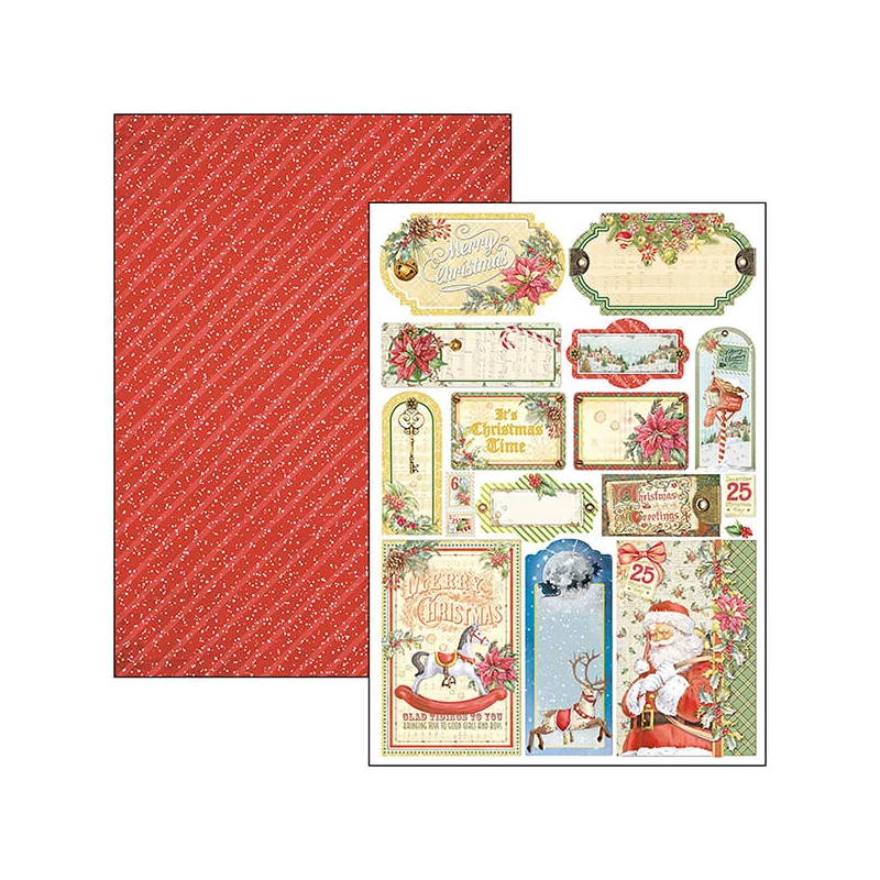Sada scrapbookových papierov Ciao Bella, A4, 9 listov - Dear Santa Creative Pad