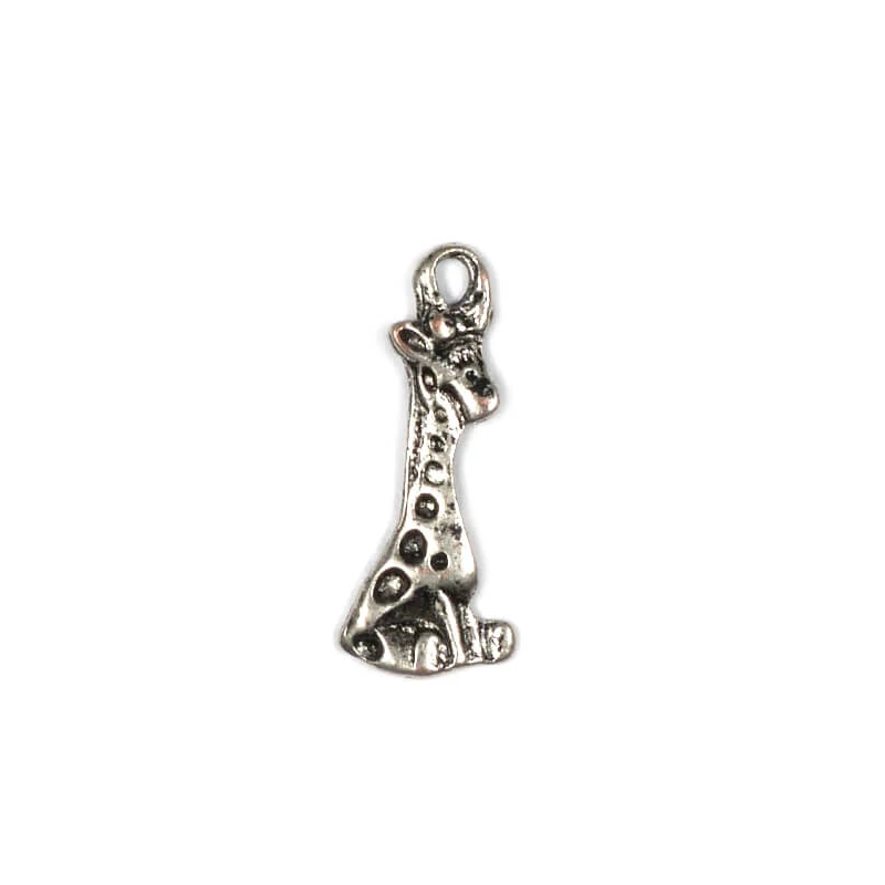 Charm kovová ozdoba, 4 ks - žirafa, 3D