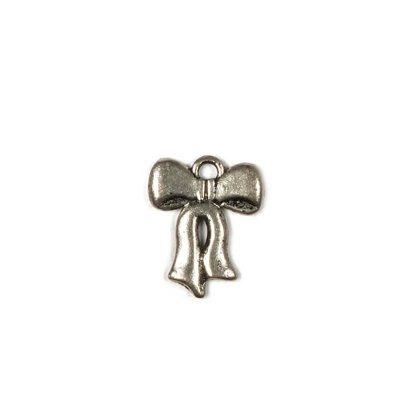 Charm kovová ozdoba, 4 ks - dlhá mašľa, 3D