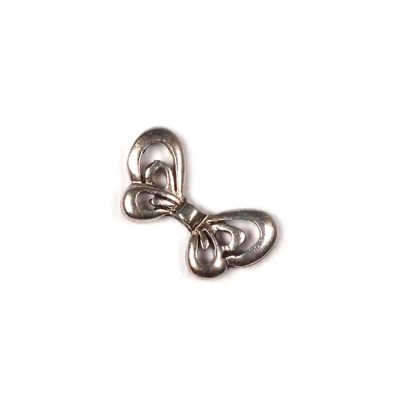 Charm kovová ozdoba, 4 ks - motýlie krídla, prelamované, 3D