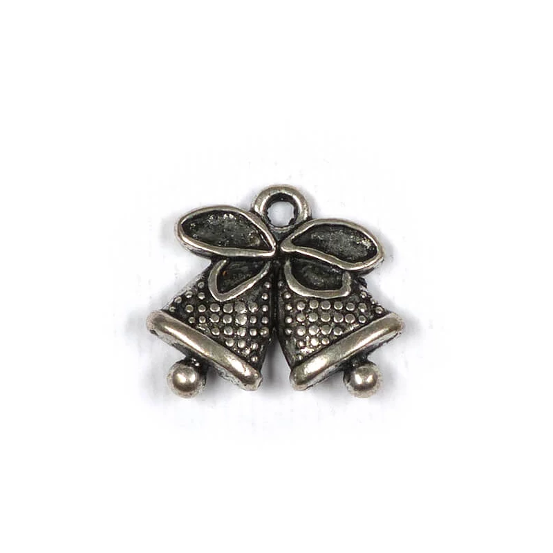 Charm kovová ozdoba, 3 ks - zvonček, 3D