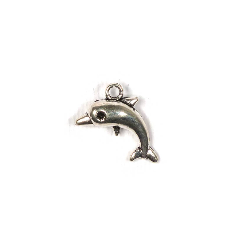 Charm kovová ozdoba, 3 ks - delfín, 3D