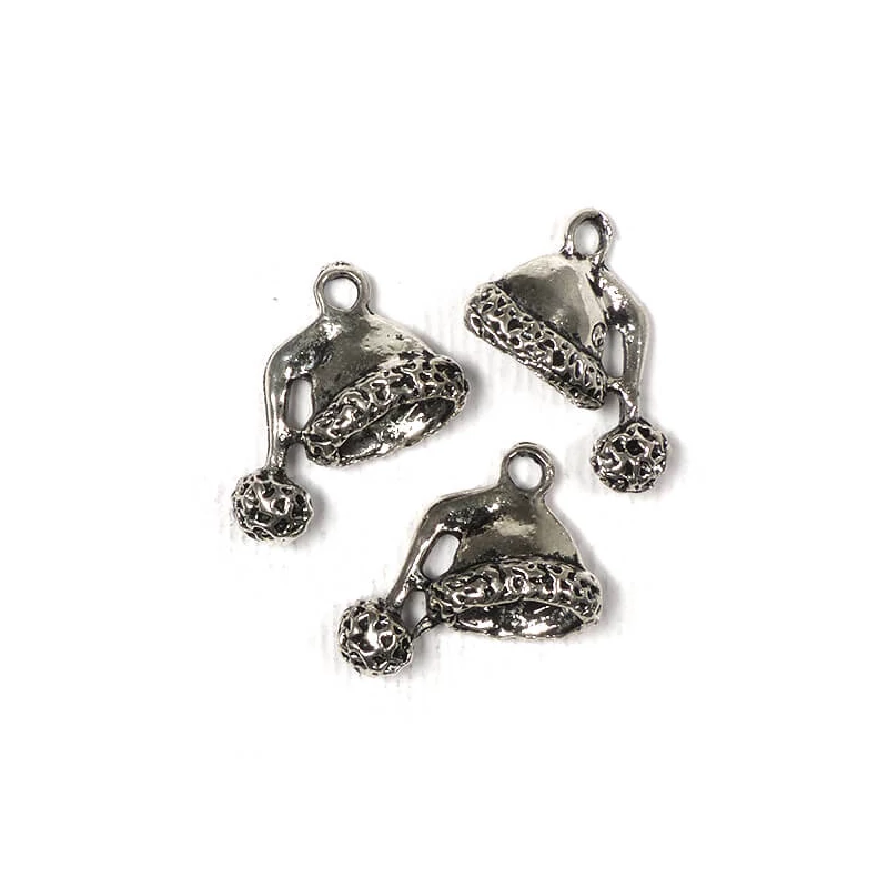 Charm kovová ozdoba, 3 ks - čiapka, 3D