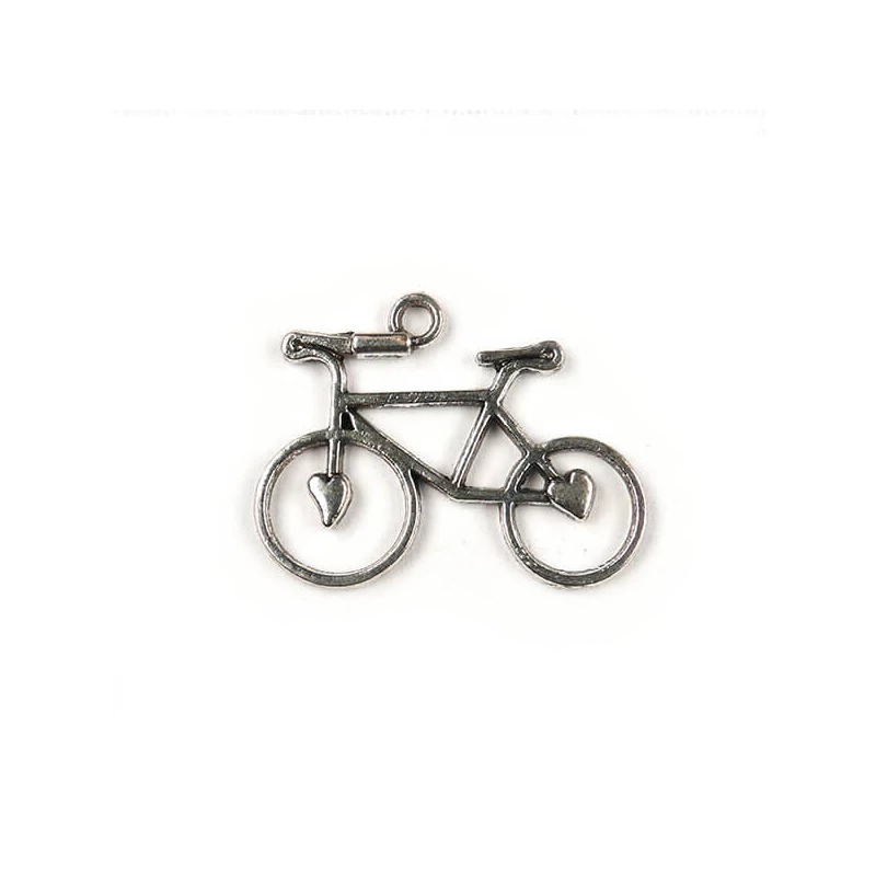 Charm kovová ozdoba, 3 ks - bicykel