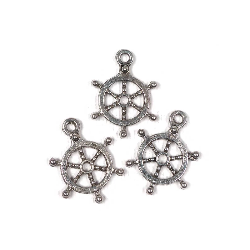 Charm kovová ozdoba, 3 ks - volant, 3D