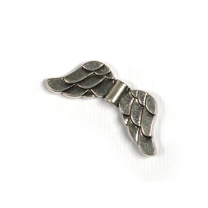 Charm kovová ozdoba, 3 ks - anjelské krídla, 3D
