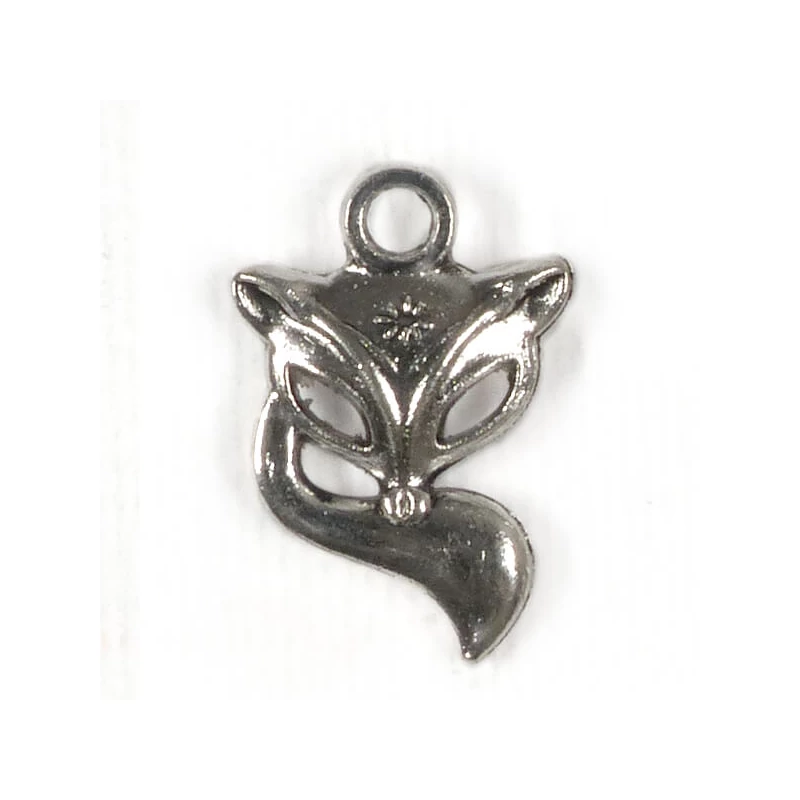 Charm kovová ozdoba, 3 ks - líška, 3D