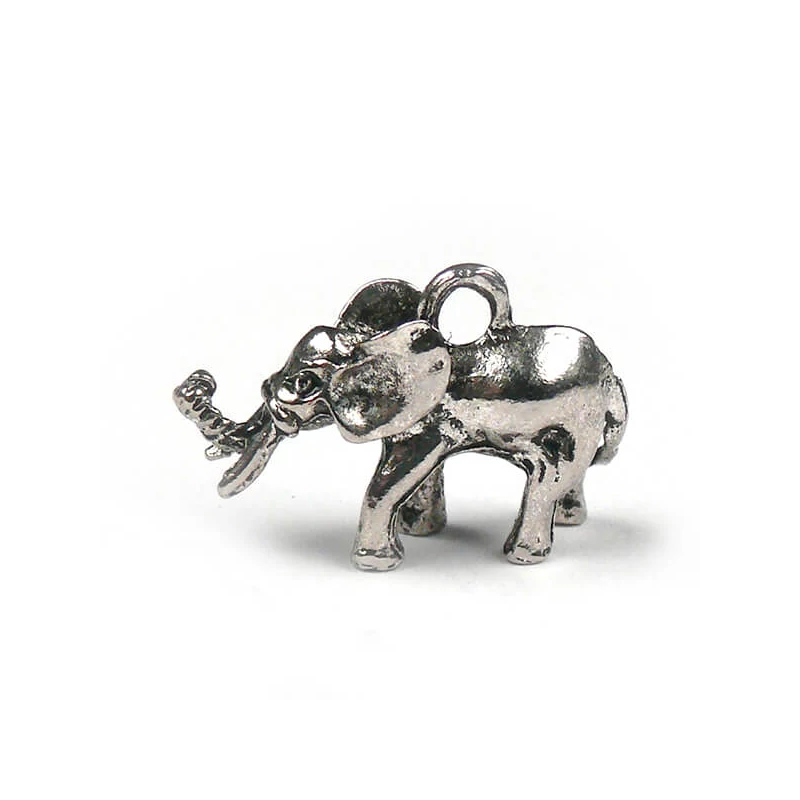 Charm kovová ozdoba, 2 ks - slon, 3D