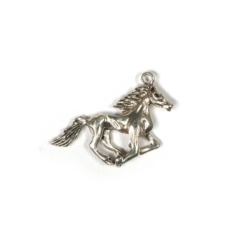Charm kovová ozdoba, 1 ks - koník, 3D