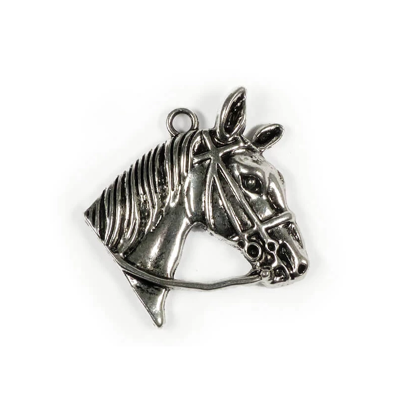 Charm kovová ozdoba, 1 ks - hlava koňa