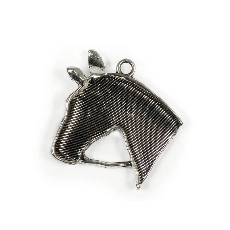 Charm kovová ozdoba, 1 ks - hlava koňa