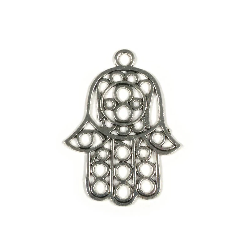 Charm kovová ozdoba, 1 ks - Hand of Fatima