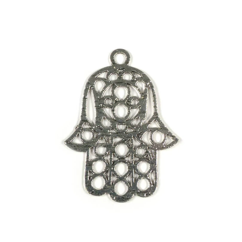 Charm kovová ozdoba, 1 ks - Hand of Fatima