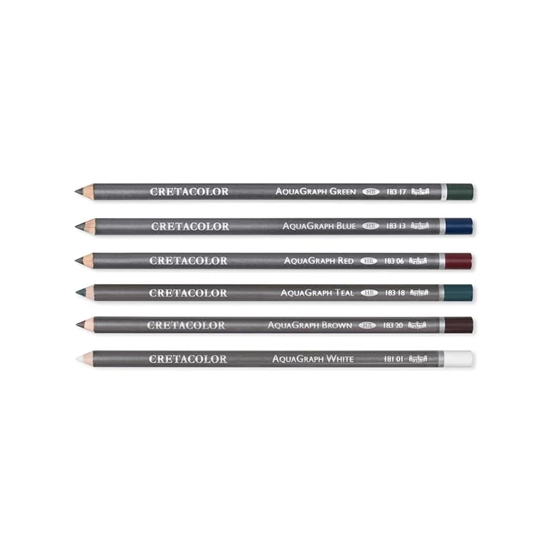 Sada grafitových ceruziek zmývateľných vodou Cretacolor Aquagraph Colors Pocket Set , 6 kusov, v kovovej krabičke