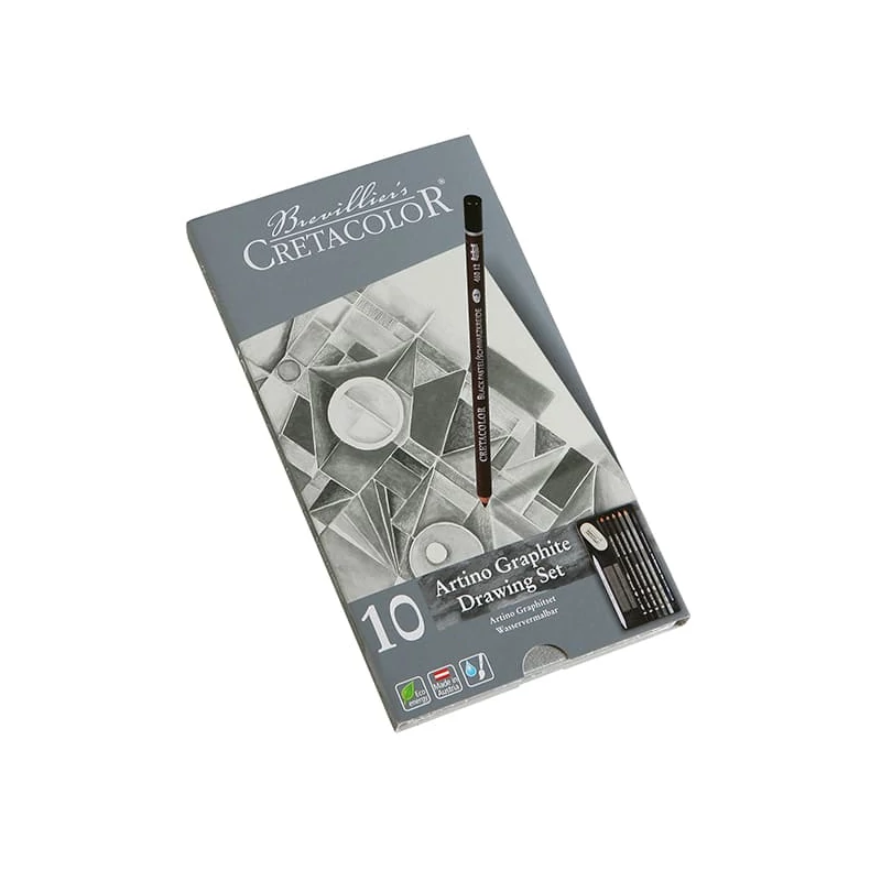Grafitová sada na kreslenie Kretacolor Artino Graphite, 10 kusov, v kovovej krabičke