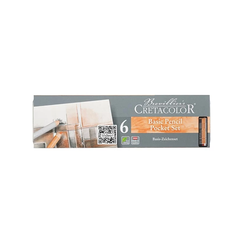 Sada skicovacích ceruziek Cretacolor Basic Pencil Pocket Set, 6 dielov, v kovovej krabičke