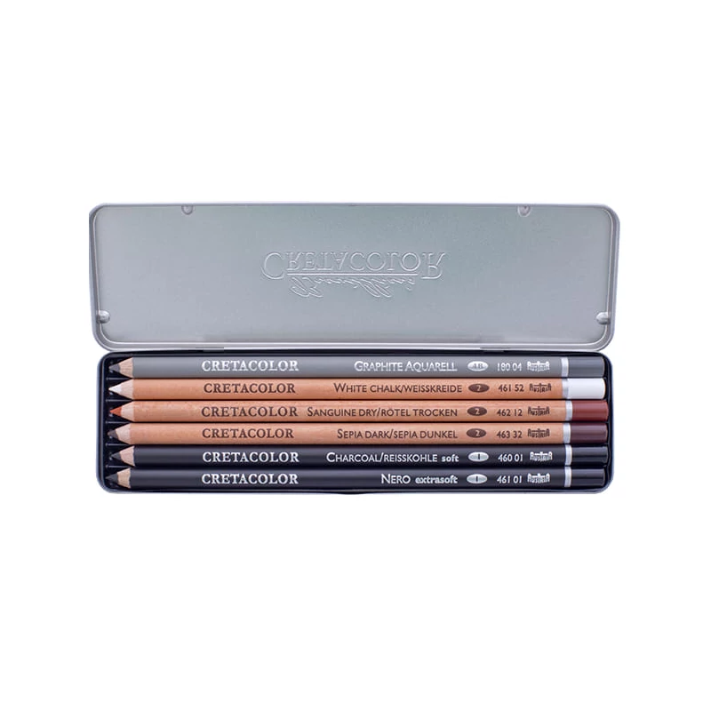 Sada skicovacích ceruziek Cretacolor Basic Pencil Pocket Set, 6 dielov, v kovovej krabičke