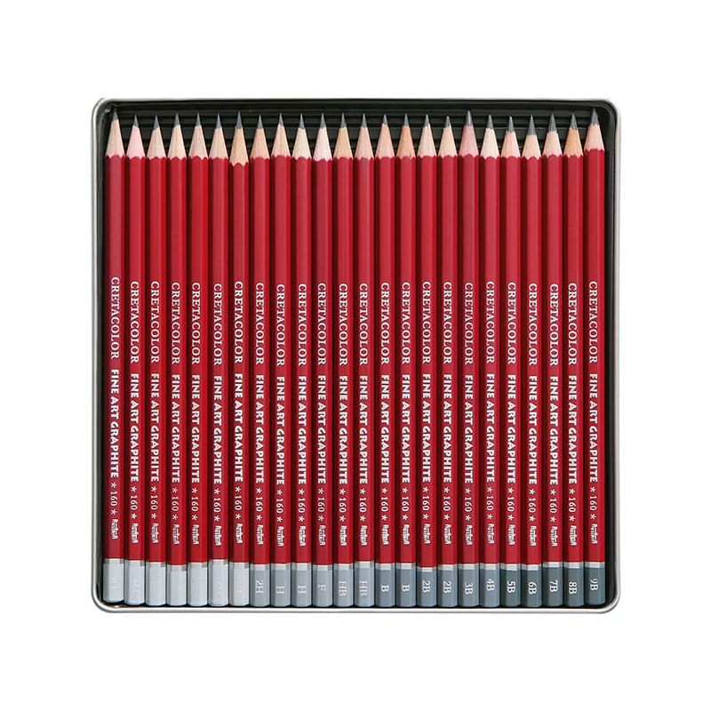Sada grafitových ceruziek Cretacolor Fine Art Graphite - 24 ks, v kovovej krabičke