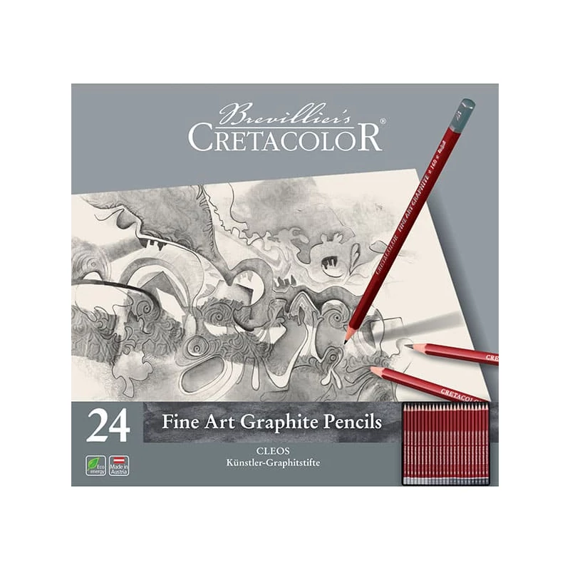 Sada grafitových ceruziek Cretacolor Fine Art Graphite - 24 ks, v kovovej krabičke