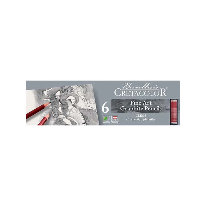 Sada grafitových ceruziek Cretacolor Fine Art Graphite - 6 ks, v kovovej krabičke
