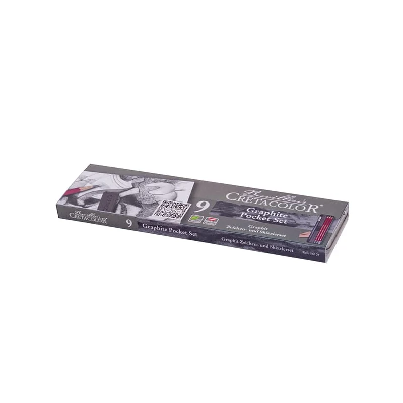 Grafitová sada na kreslenie Cretacolor Graphite Pocket Set, 9 kusov, v kovovej krabičke
