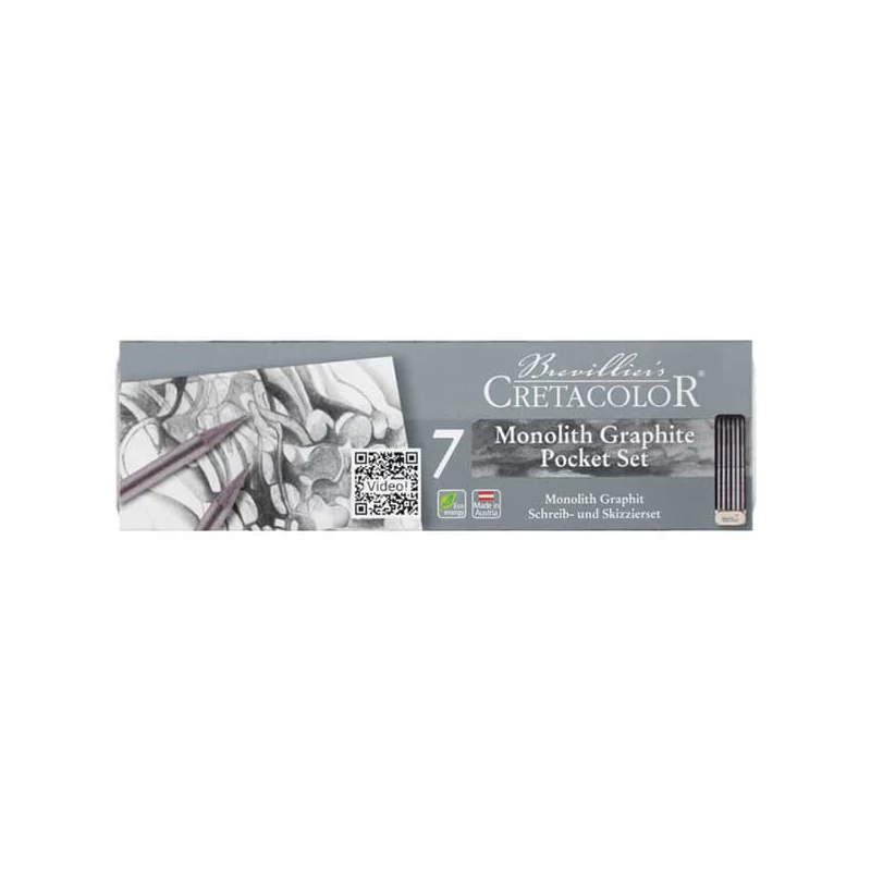 Sada grafitových tyčí Cretacolor Monolith Graphite Pocket Set , 7 kusov, v kovovej krabičke