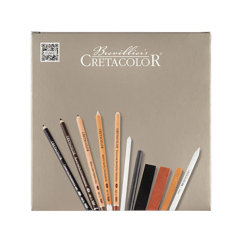 Kresliaci a skicovací set Cretacolor Passion Box, 25 kusov, v drevenej krabičke