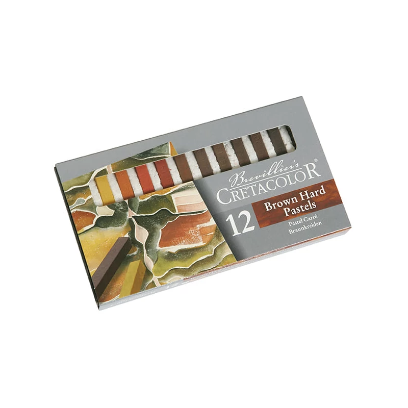 Sada pasteliek (pitt kried) Cretacolor - 12 ks, hnedé odtiene