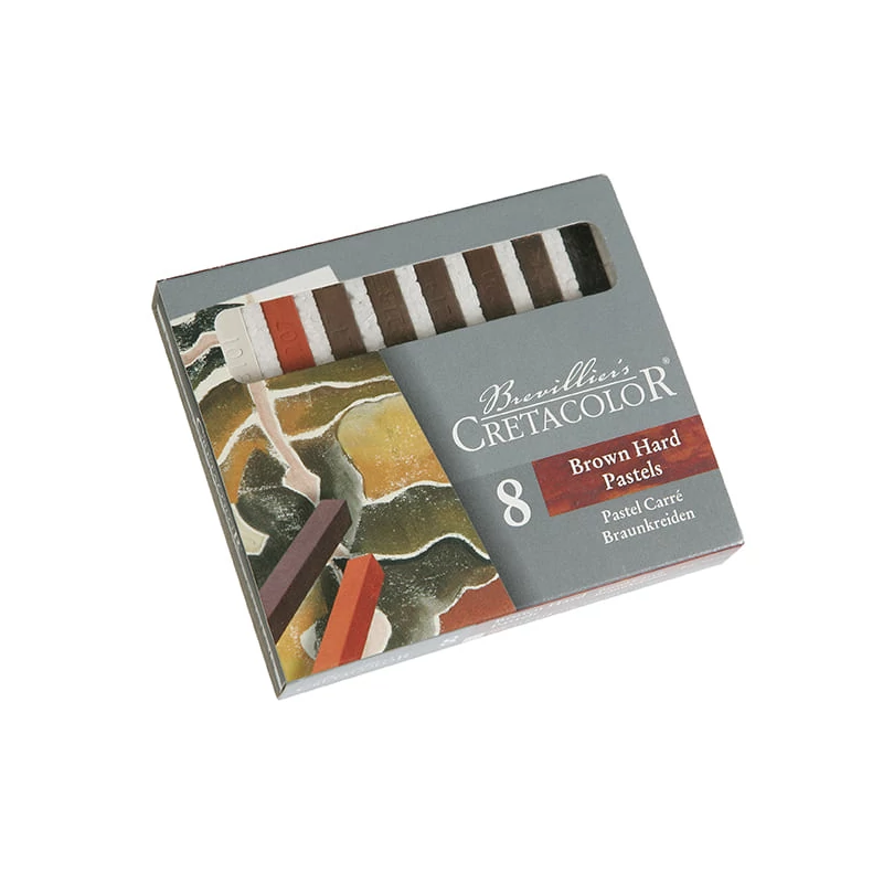 Sada pasteliek (pitt kried) Cretacolor - 8 ks, hnedé odtiene
