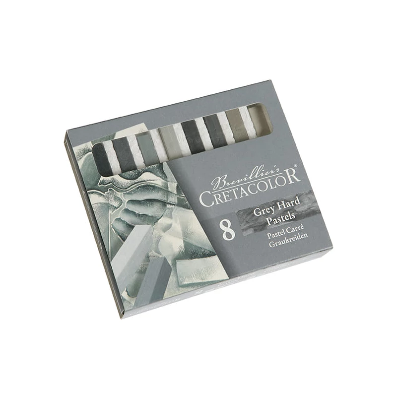 Sada pasteliek (pitt kried) Cretacolor - 8 ks, odtiene sivej