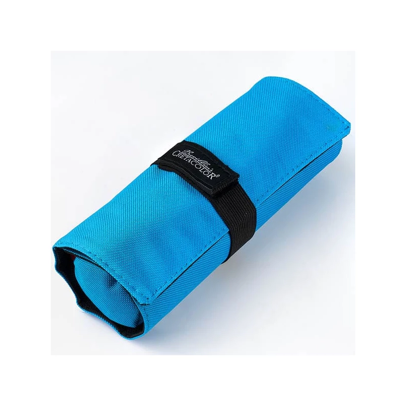 Kresliaca sada v sklopnom plátennom držiaku Cretacolor Pencil Wrap Set - Aqua, 17 ks- ová