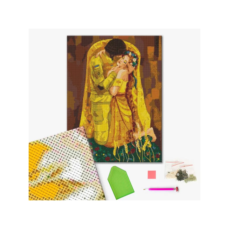 Diamantové mozaikové puzzle, na napnutom plátne, 40x50 cm - V bezpečnom objatí Solomiya Kovalchuk