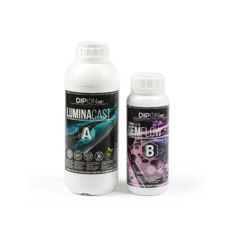Živica, dvojzložková epoxidová živica, Dipon LuminaCast 4 Gem Flow, 500+250 g