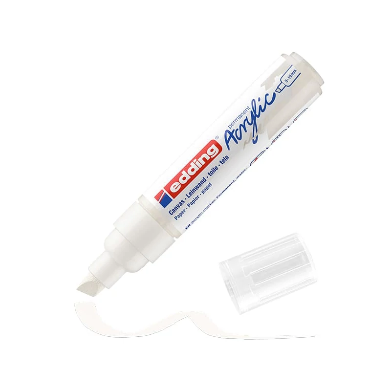 Akrylový popisovač edding 5000 (marker), zrezaný hrot, B (5-10 mm) - 922, traffic white