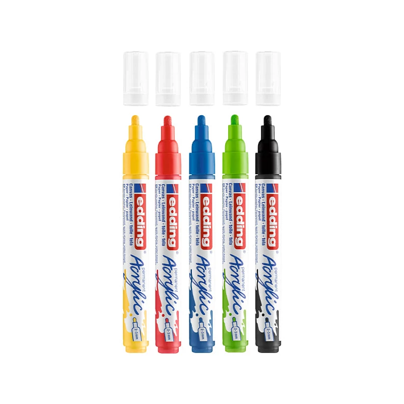 Akrylový popisovač edding 5100 (marker) sada, M (2-3 mm) - 5 ks, základná