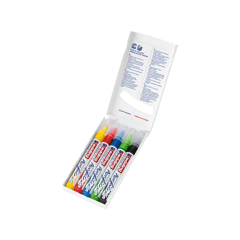 Akrylový popisovač edding 5100 (marker) sada, M (2-3 mm) - 5 ks, základná