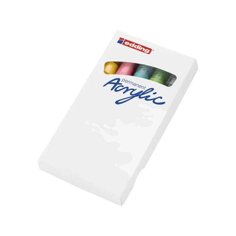 Akrylový popisovač edding 5100 (marker) sada, M (2-3 mm) - 5 ks, pastelová