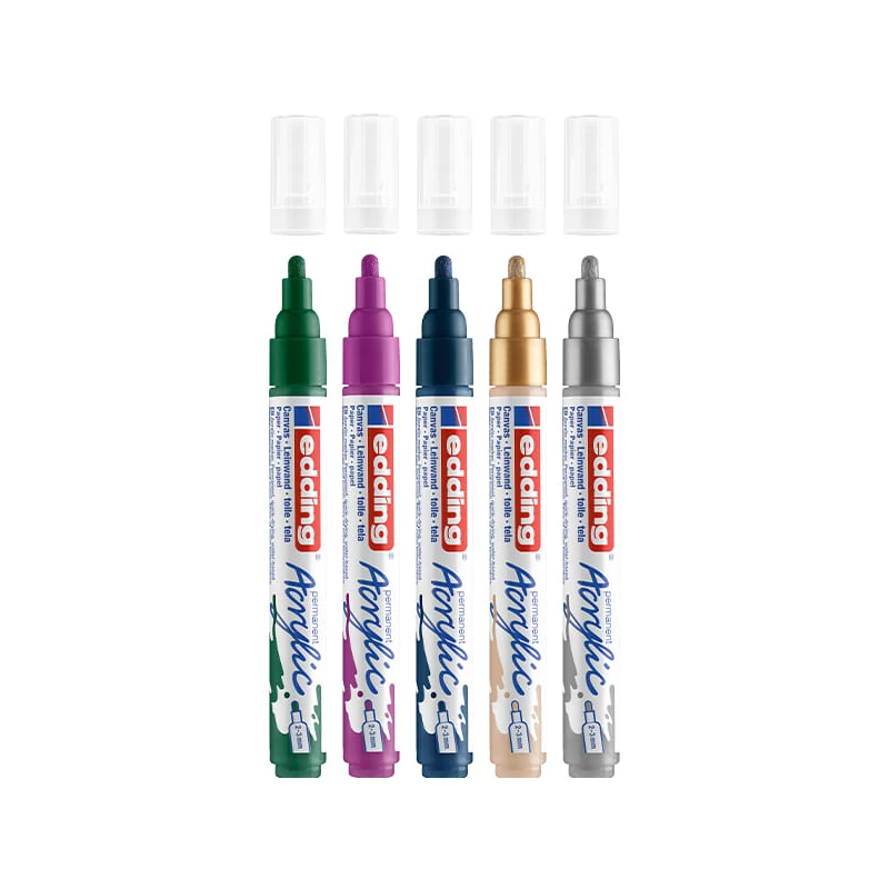 Akrylový popisovač edding 5100 (marker) sada, M (2-3 mm) - 5 ks, slávnostné