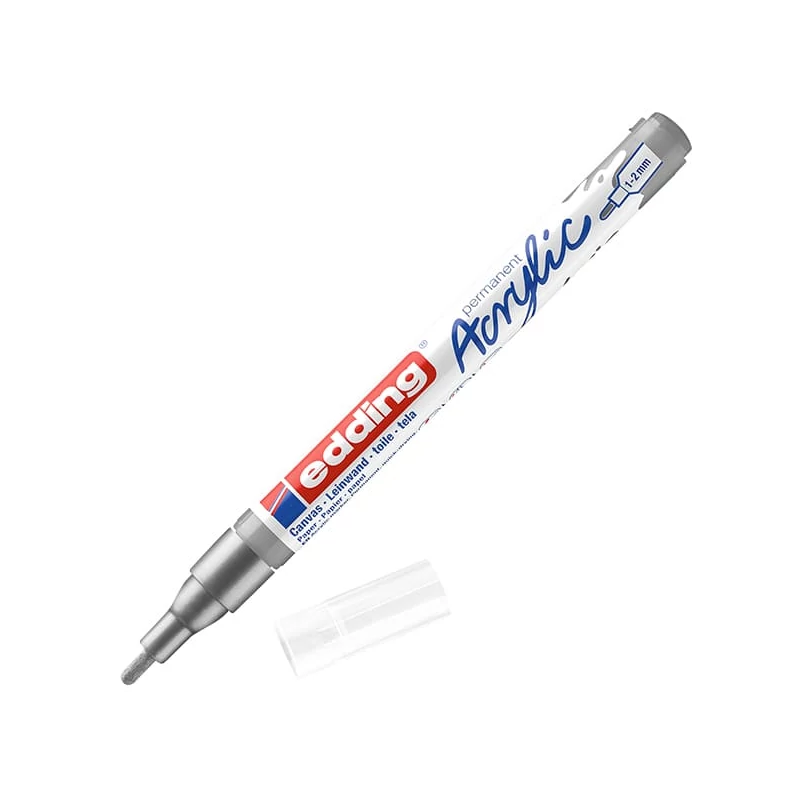 Akrylový popisovač edding 5300, F (1-2 mm) - 923, rich silver