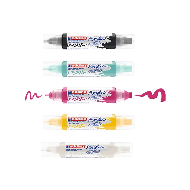 Obojstrany akrylový popisovač 5400 3D Double liner, sada akrylových fixiek - 5 ks
