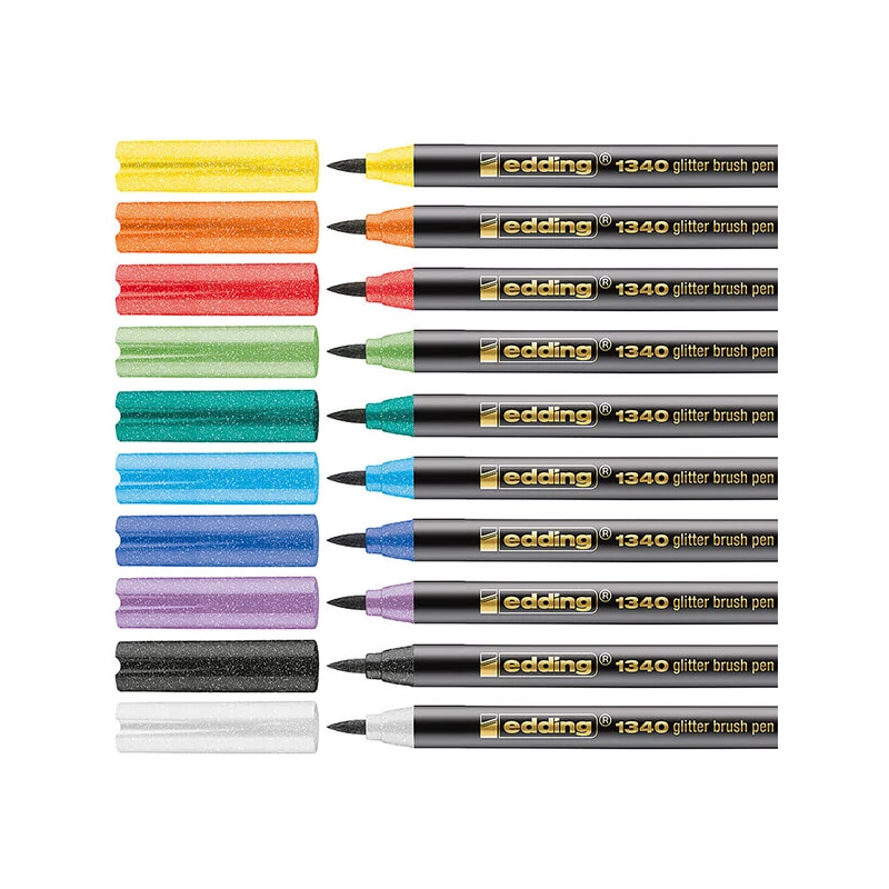 Sada štetcových popisovačov edding 1340, S (1-6 mm) - 10 ks, trblietavé