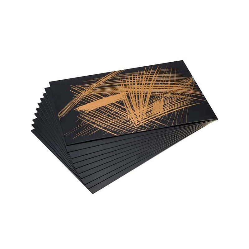 Škrabacia fólia Essdee fólia na vytváranie gravírovaných obrázkov, 10 ks, 101x152 mm - zlatá