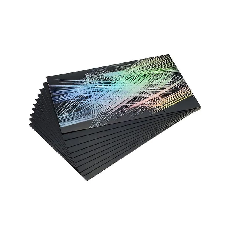 Škrabacia fólia Essdee fólia na vytváranie gravírovaných obrázkov, 10 ks, 101x152 mm - dúhová