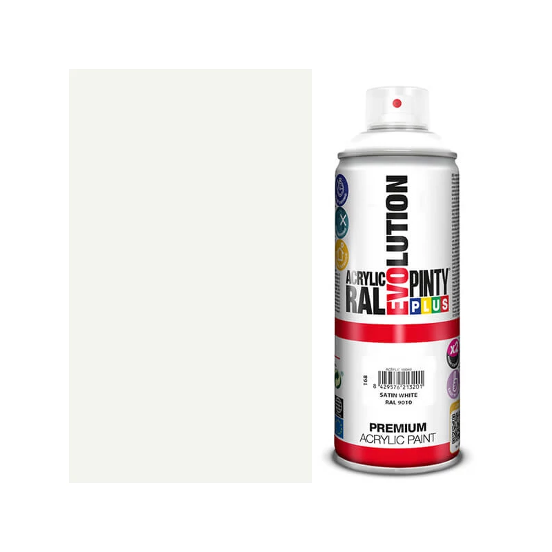 Akrylová farba v spreji, EVOLUTION hodvábny lesk, 400 ml - RAL9010 pure white